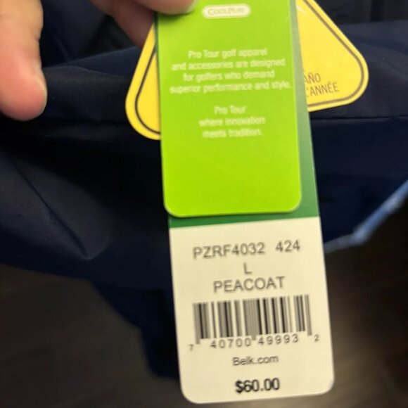 Pro Tour Cool Play Mens Large L Golf Pullover Navy Blue Long Sleeve V Neck NEW - Picture 9 of 10